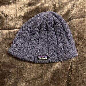 Patagonia Cable Knit Beanie - Dark Gray/Blue